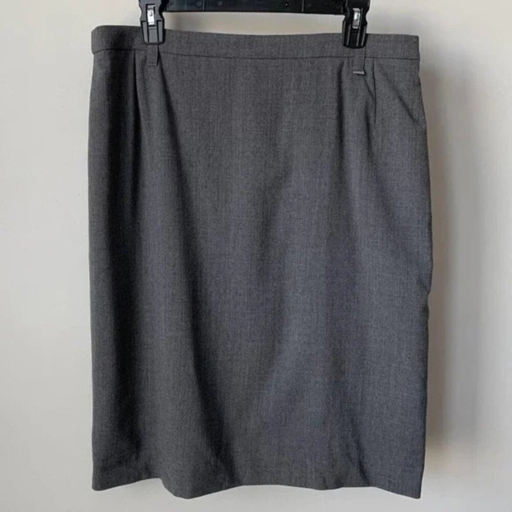 Hauber Wool Pencil Skirt in Grey Made in Germany
